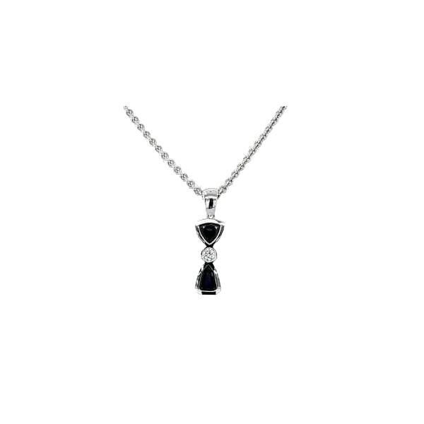 Pendentif en or blanc 18kt avec saphirs et diamant