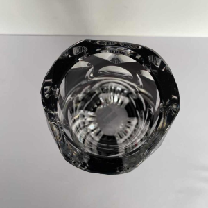 Val Saint Lambert, plum lined Art Deco crystal vase, numbered and signed, 1925