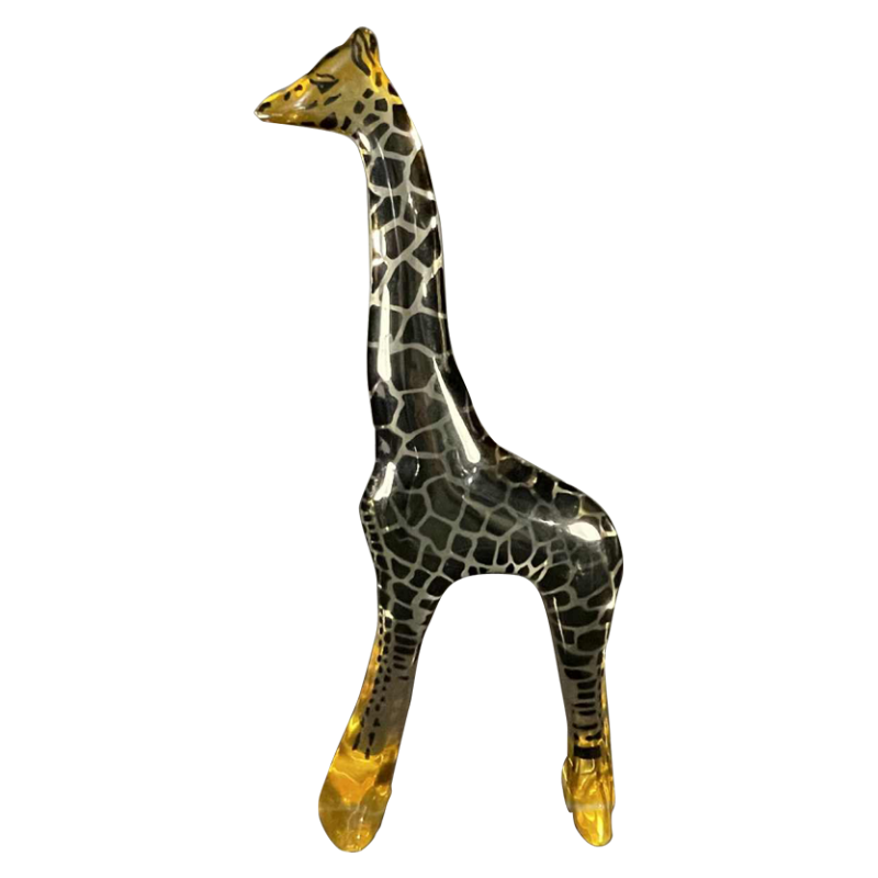 ABRAHAM PALATNIK " Grande Girafe " Sculpture Optic'Art Animalière Résine 1960s