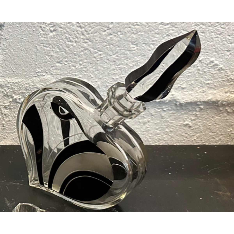 Rare ensemble carafe et 6 verres de Karel Palda en forme de cur