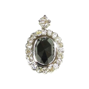 Hanger, 18 kt wit goud, natuurlijke saffieren & diamanten