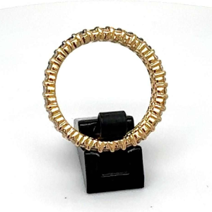 Three-coloured wedding ring 18Kt pink gold & diamonds