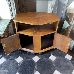 DE COENE FRERES, Modernist furniture / Bar / Table / Cabinet, Walnut burl, 1925
