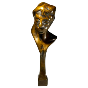 Oscar Évariste Berchmans, Art Nouveau bronzen zegel/stempel/sculptuur, ca 1900