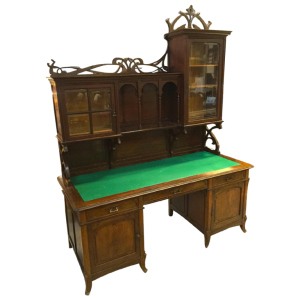 Secrétaire Bureau Bibliothèque Art Nouveau belge en acajou, circa 1900