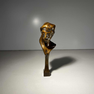 Oscar Évariste Berchmans, Art Nouveau bronzen zegel/stempel/sculptuur, ca 1900