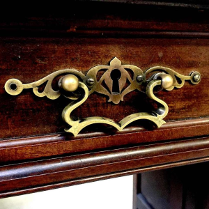Belgian Art Nouveau Library Desk Mahogany, circa 1900