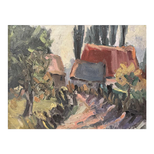 Marie LAMBREXHE - Paysage - peinture huile sur toile, XXe s