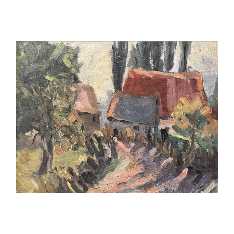 Marie LAMBREXHE - Paysage - peinture huile sur toile, XXe s