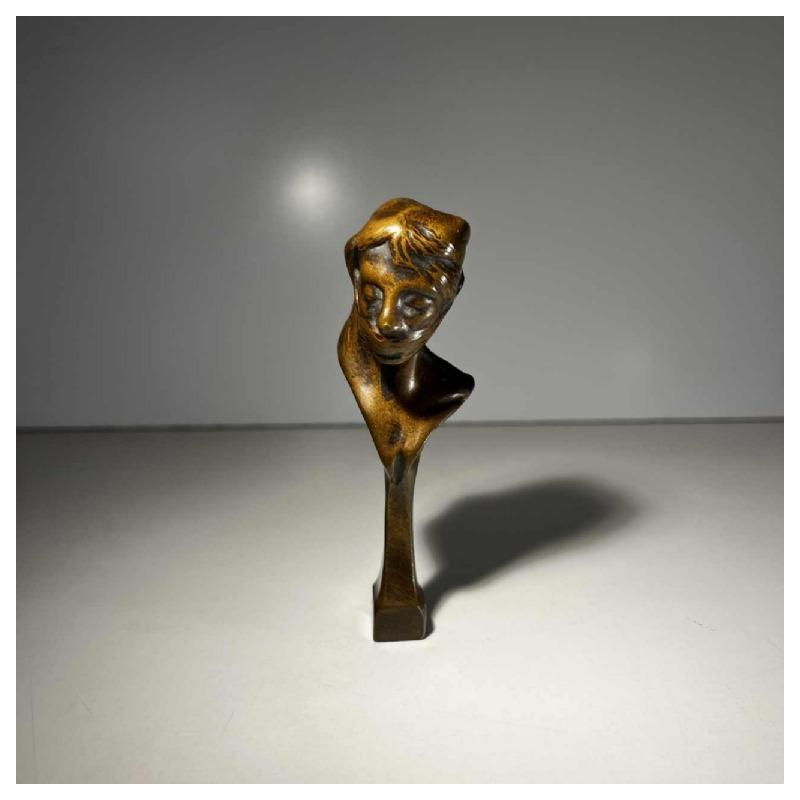 Oscar Évariste Berchmans, Art Nouveau bronze seal / stamp / sculpture, ca 1900