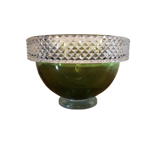 Borek Sipek pour Val-Saint-Lambert, coupe sur pied en cristal vert taillé