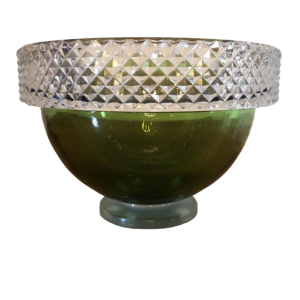 Borek Sipek pour Val-Saint-Lambert, coupe sur pied en cristal vert taillé