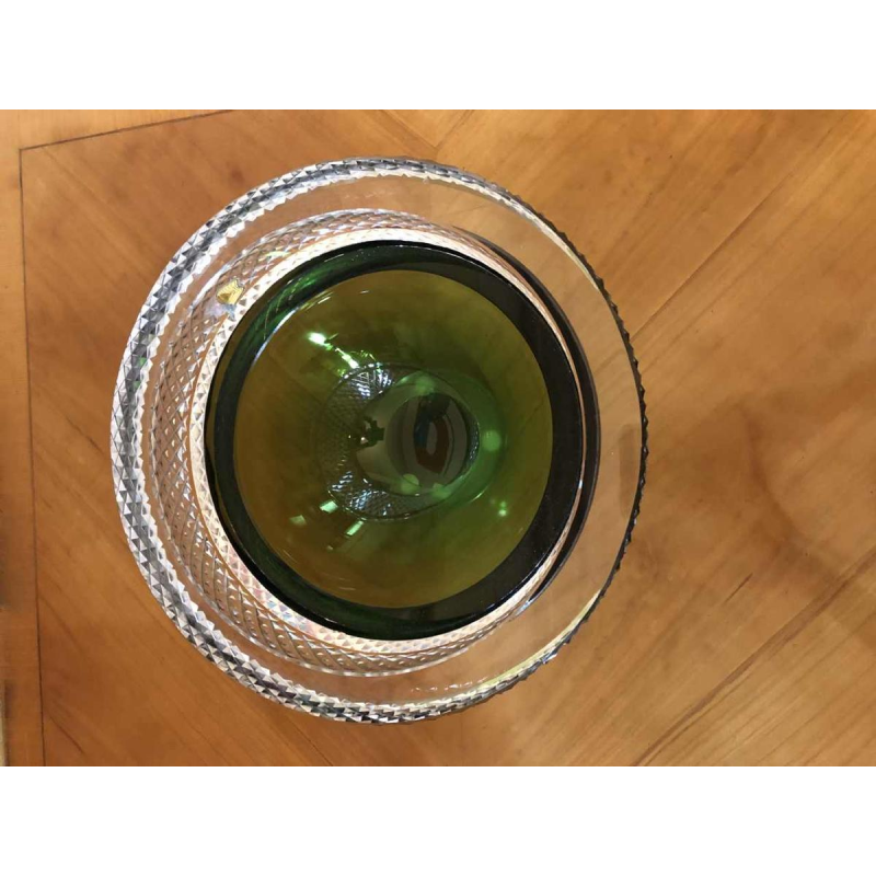 Borek Sipek for Val-Saint-Lambert, bowl on foot in cut green crystal