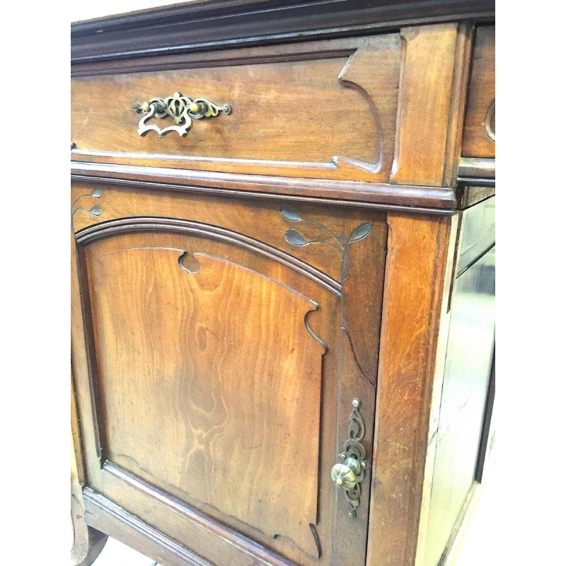 Secrétaire Bureau Bibliothèque Art Nouveau belge en acajou, circa 1900