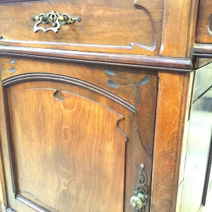 Secrétaire Bureau Bibliothèque Art Nouveau belge en acajou, circa 1900