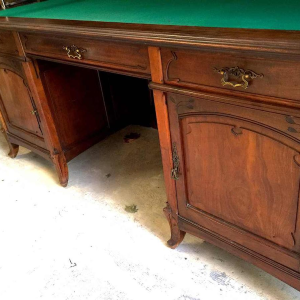 Belgian Art Nouveau Library Desk Mahogany, circa 1900