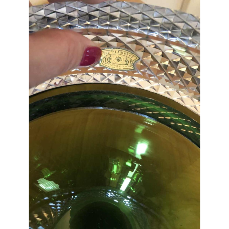 Borek Sipek for Val-Saint-Lambert, bowl on foot in cut green crystal
