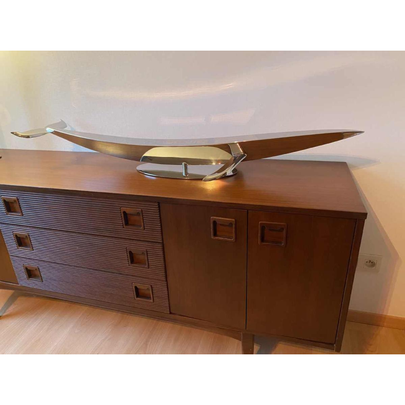 Laszlo Tibay “Walvis” sculptuur roestvrij staal, oplage Caster Bronz Kft 1/8