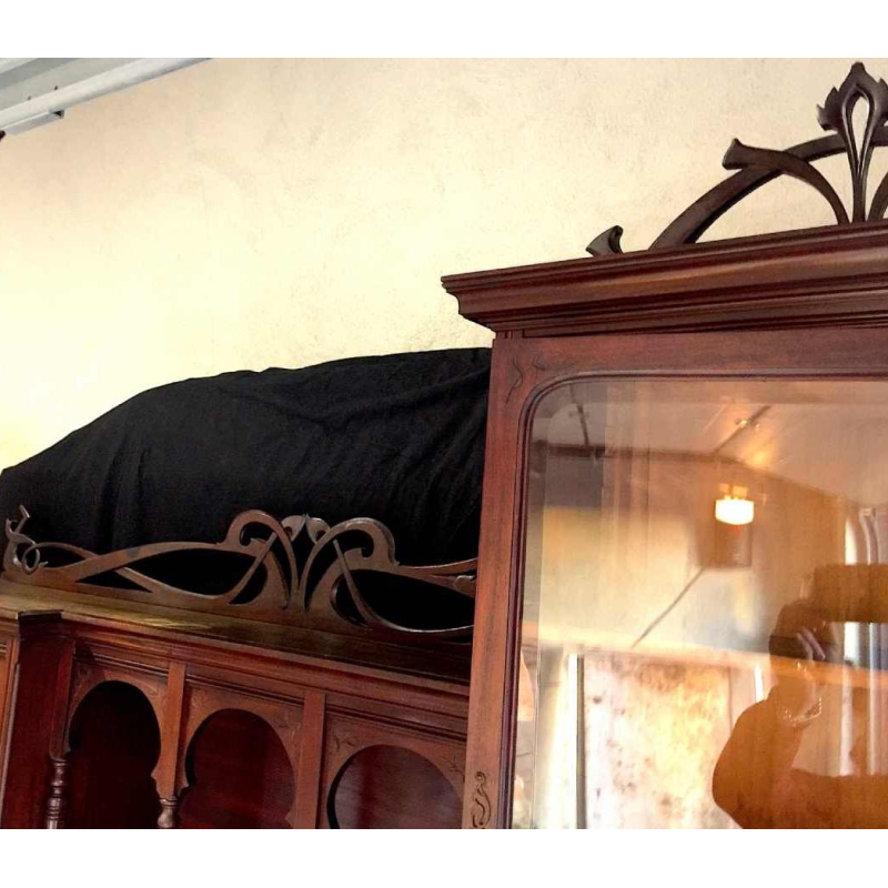 Secrétaire Bureau Bibliothèque Art Nouveau belge en acajou, circa 1900