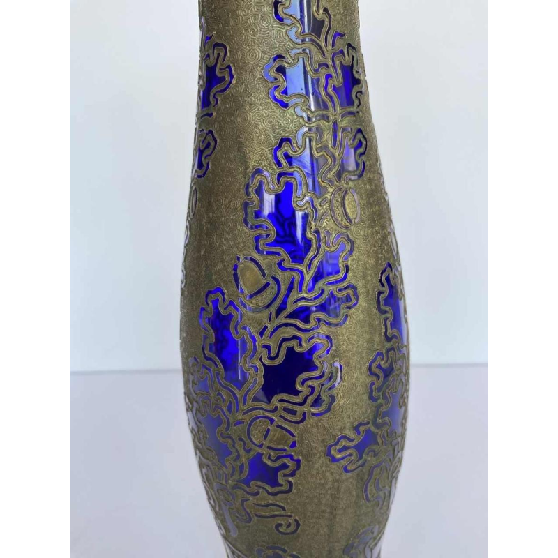 Val-Saint-Lambert, electroplated vase, monogrammed VSL in the decoration