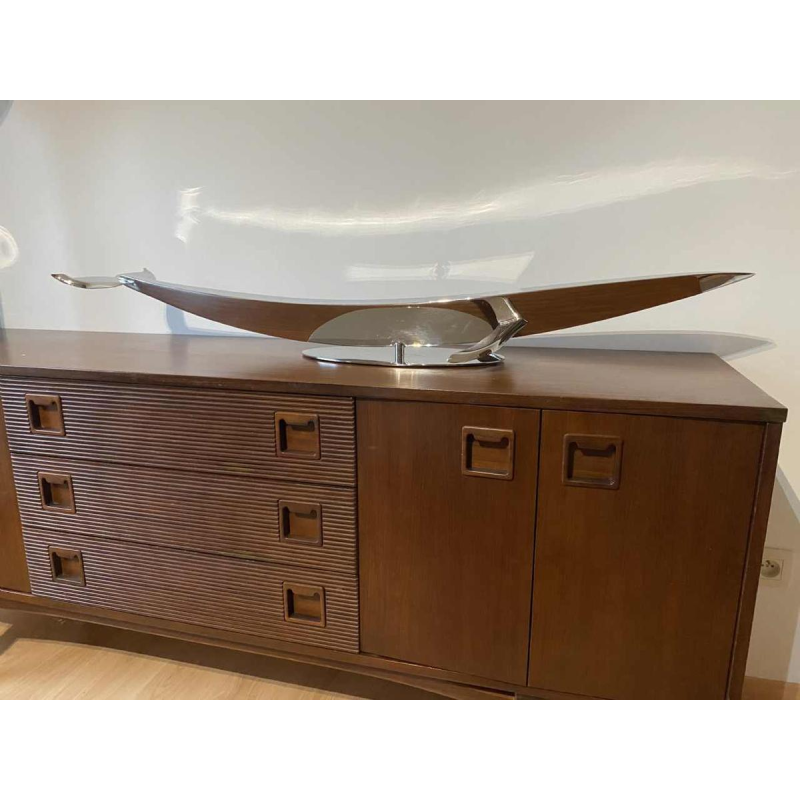 Laszlo Tibay "Baleine" sculpture acier inoxydable, édition Caster Bronz Kft 1/8