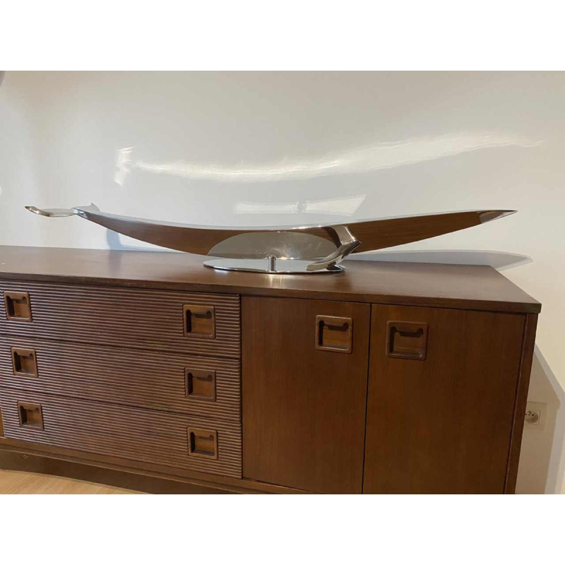 Laszlo Tibay “Walvis” sculptuur roestvrij staal, oplage Caster Bronz Kft 1/8