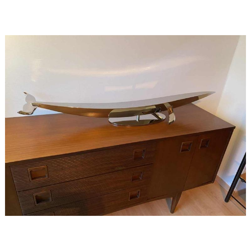 Laszlo Tibay “Walvis” sculptuur roestvrij staal, oplage Caster Bronz Kft 1/8