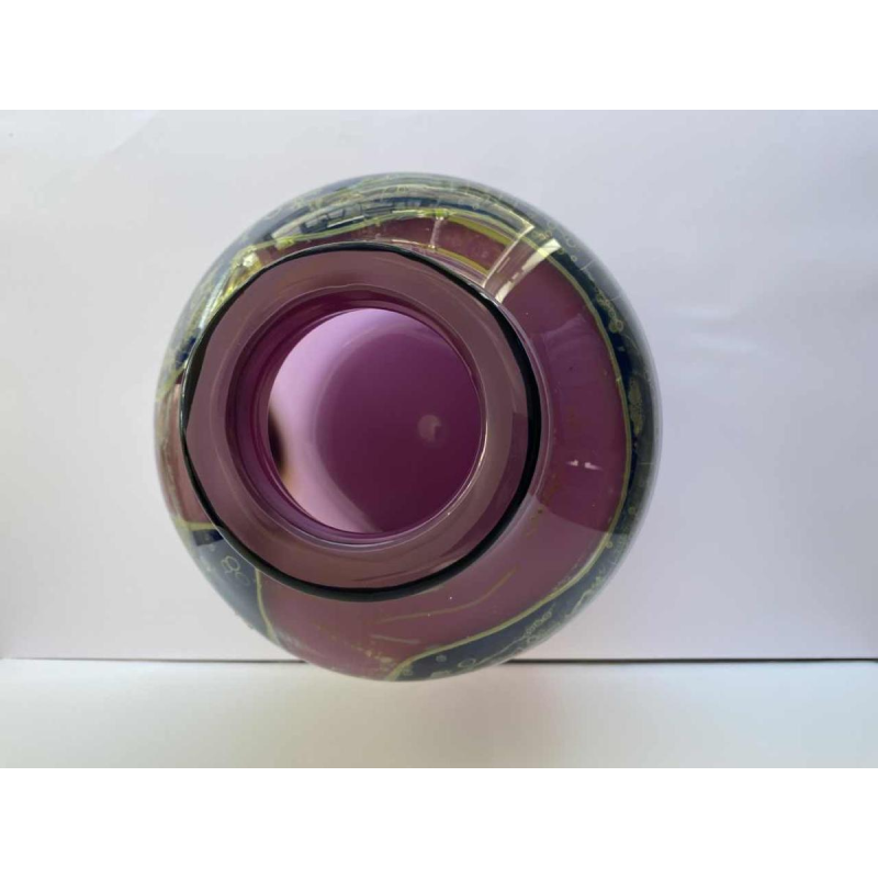 Samuel Jacob Herman (SJH) pour Val-St-Lambert, vase potiche signé, fin 20ème siècle