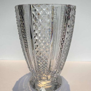 Val Saint Lambert (VSL), colourless 'diamond' cut vase, ca 1960