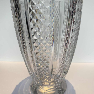 Val Saint Lambert (VSL), colourless 'diamond' cut vase, ca 1960