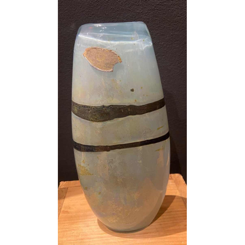 Samuel Herman for Vase Val Saint Lambert, "Eldorado" series crystal vase, ca 1970