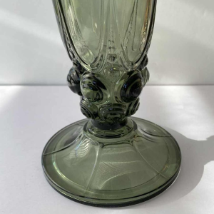 Luxval voor Val-Saint-Lambert, Art Deco groene vaas, half kristal, geperst gegoten, ca 1930