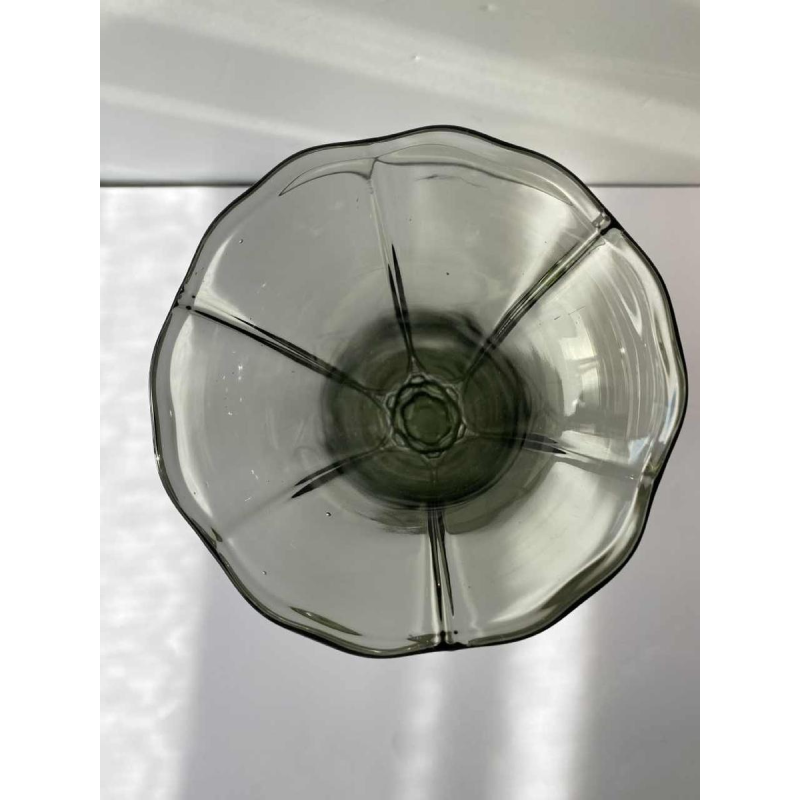 Luxval voor Val-Saint-Lambert, Art Deco groene vaas, half kristal, geperst gegoten, ca 1930