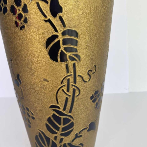 Val-Saint-Lambert, vase Art Nouveau en galvanoplastie, cristal bleu cobalt, ca 1923