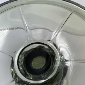 Luxval voor Val-Saint-Lambert, Art Deco groene vaas, half kristal, geperst gegoten, ca 1930