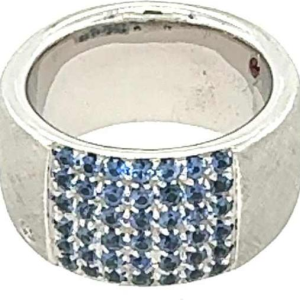 Roberto Coin, bague en or blanc & saphirs