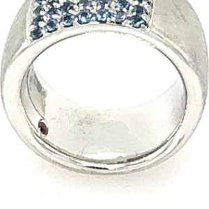 Roberto Coin, witgouden ring met saffier