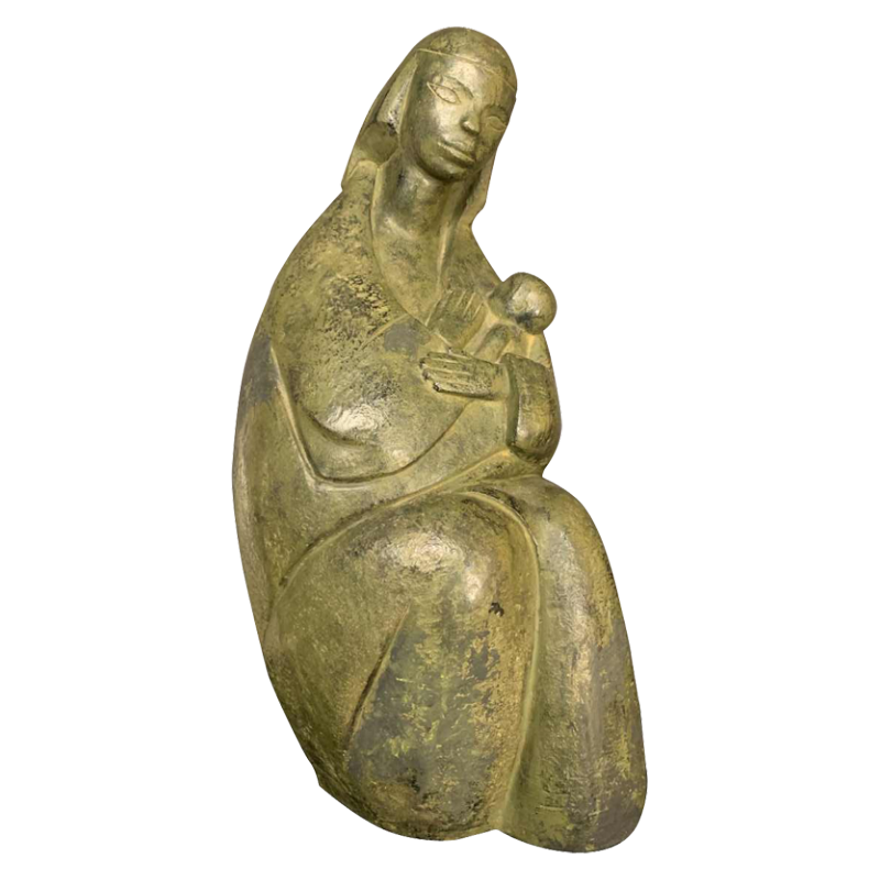 PAUL BAEKE ' MaternitÃ© ' Femme & Enfant, Sculpture moderniste, 1958