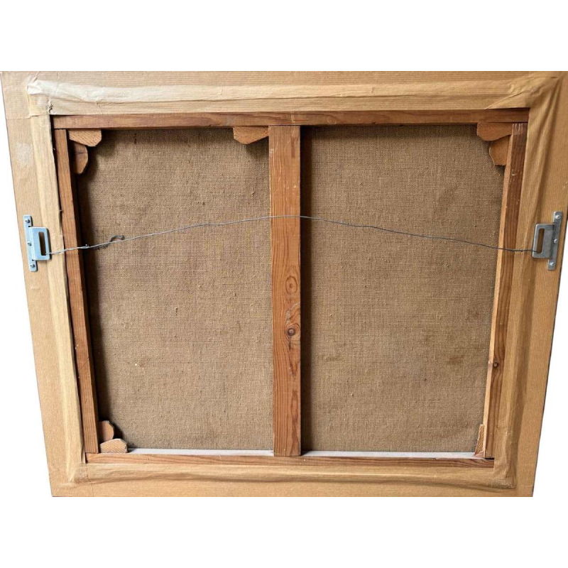 Georges BOUILLON « Rivière en sous-bois printanier » peinture huile sur toile