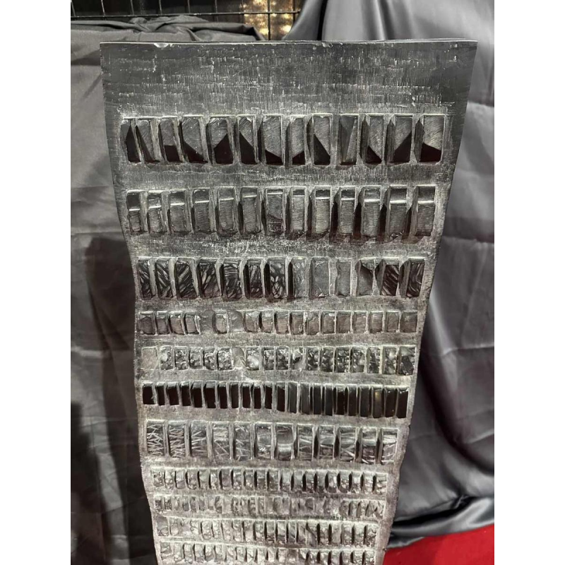 Richard Flament, sculpture abstraite 142cm en marbre de Mazy, 1974