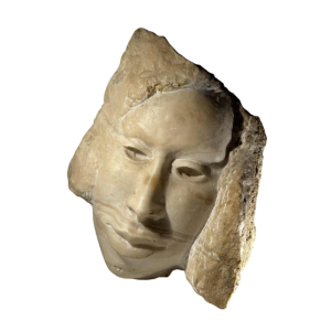 Georg Glaser “Visage de femme“ sculpture buste / masque en marbre, ca 1980