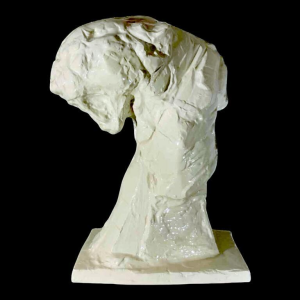 PATRICK VILLAS / Royal Boch 'Buste de panthÃ¨re' style Art DÃ©co, sculpture cÃ©ramique blanche, ca 2000