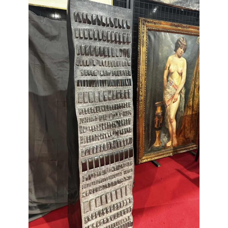 Richard Flament, abstract beeld 142cm in Mazy marmer, 1974