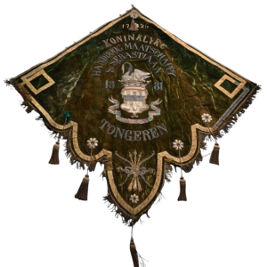 Large historical flag “Royal Brotherhood of Saint Sebastian Crossbowmen“ Tongres 1881