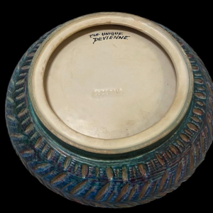 DEVIENNE for COCERAM 3 Ostriches single ceramic dish