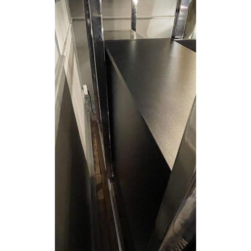 Pair of Modernist Chrome and Black Formica Wall Unit Shelves, ca 1970