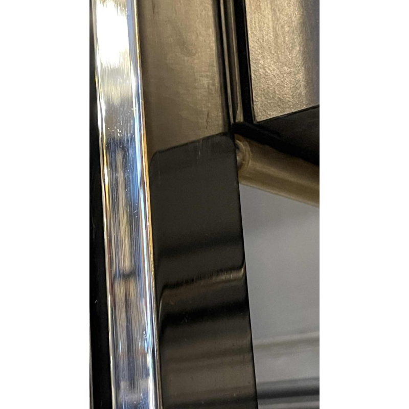 Pair of Modernist Chrome and Black Formica Wall Unit Shelves, ca 1970