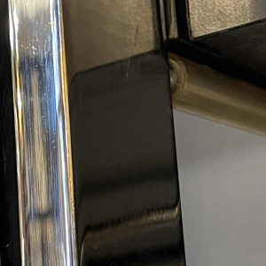 Pair of Modernist Chrome and Black Formica Wall Unit Shelves, ca 1970