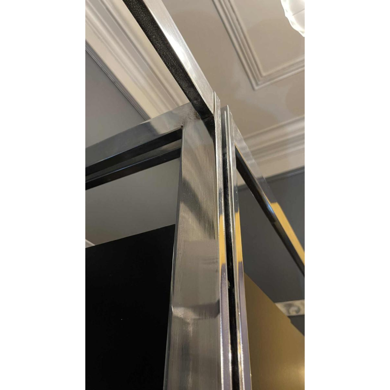 Paire Etagères Wall Unit Modulable Moderniste Chrome et Formica Noir, ca 1970