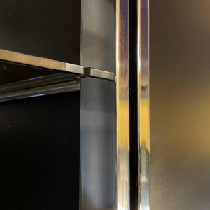 Paire Etagères Wall Unit Modulable Moderniste Chrome et Formica Noir, ca 1970